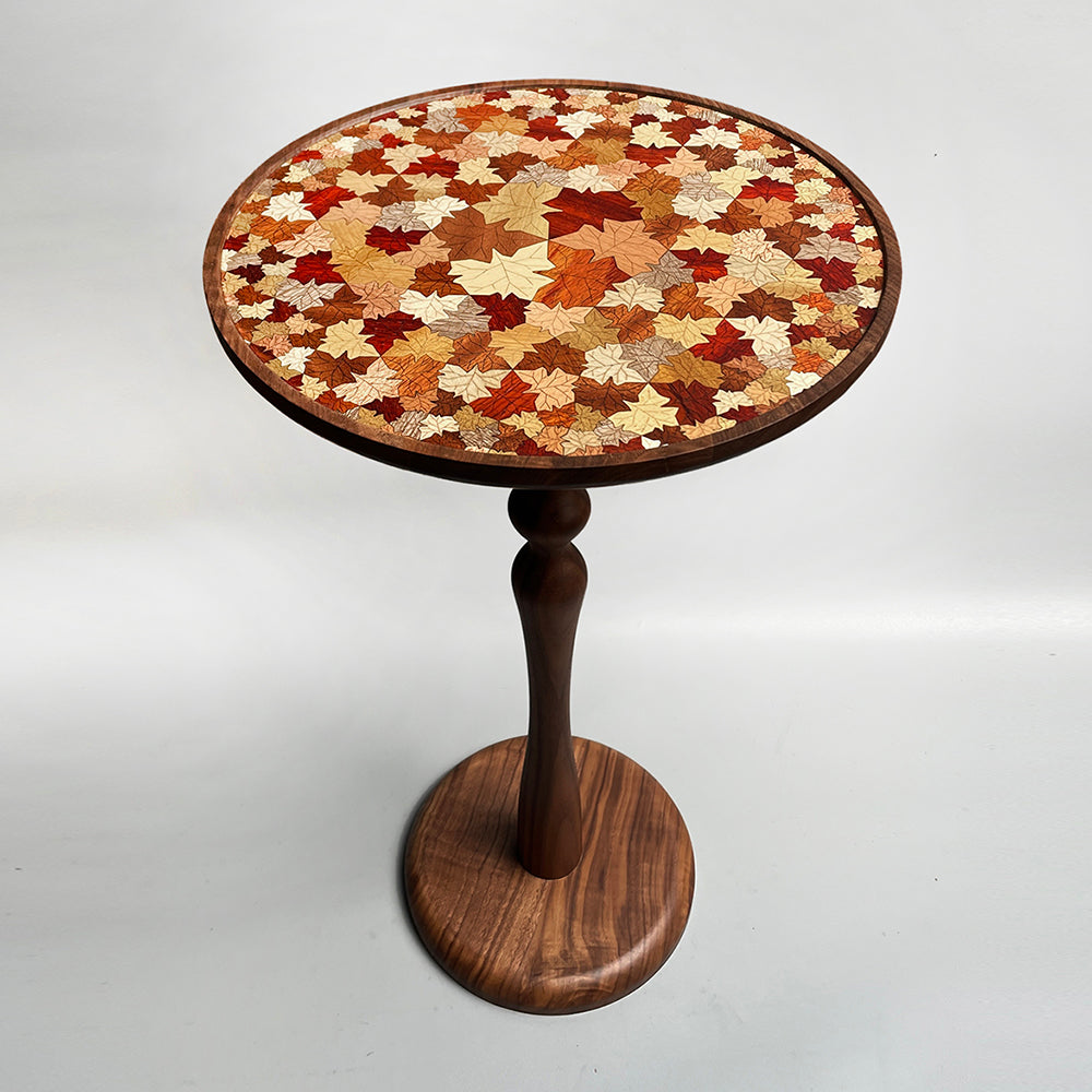 Wood Marquetry Side Table