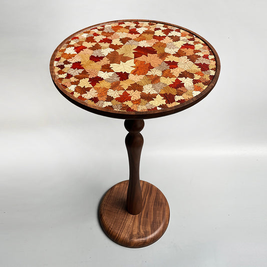 Wood Marquetry Side Table